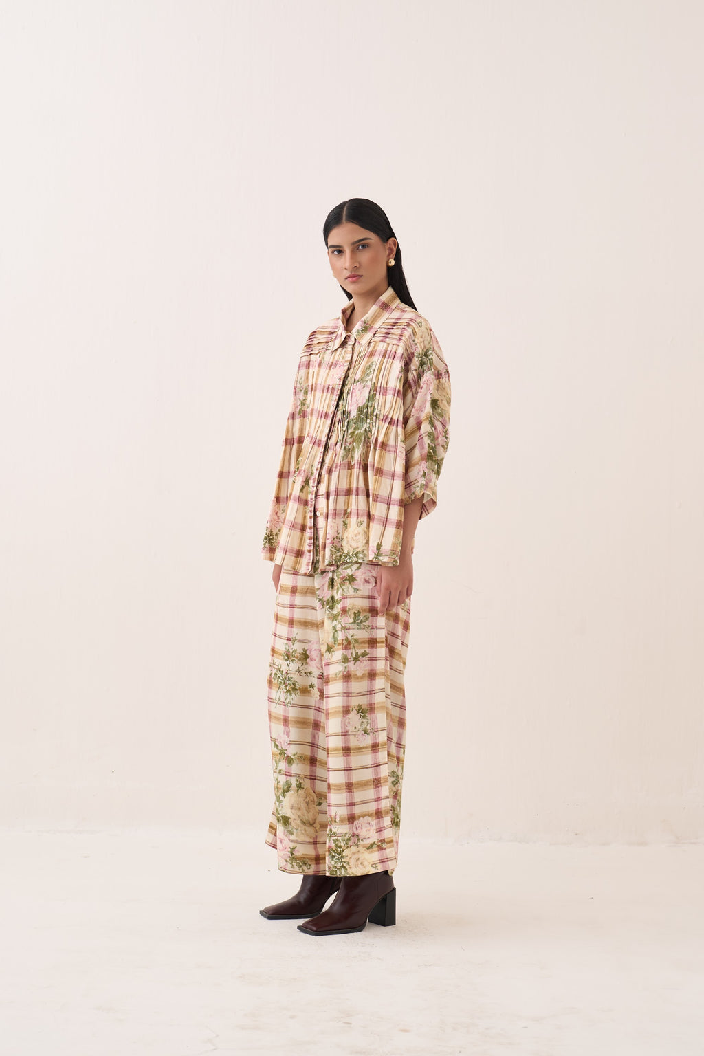 Jaali Rose Pintuck Shirt - view 4