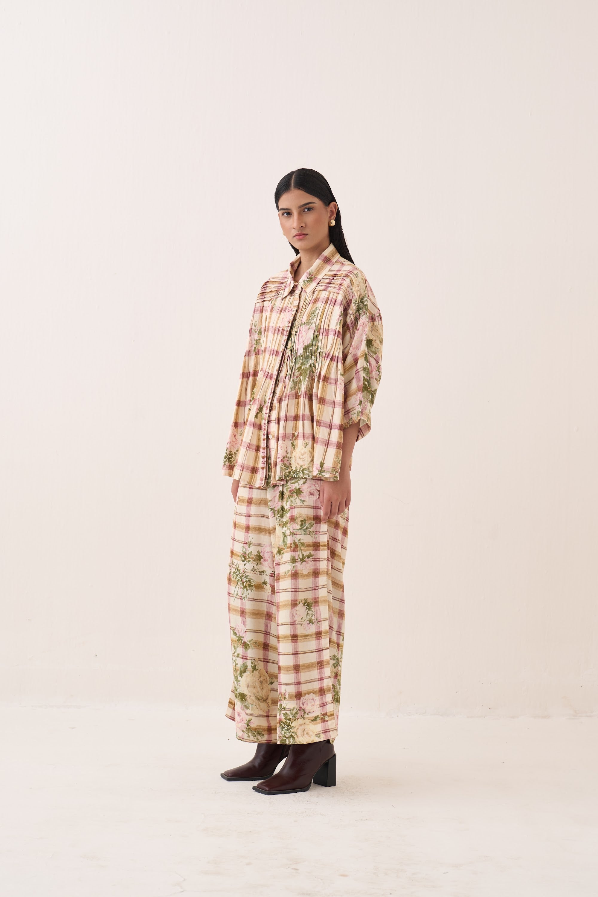 Jaali Rose Pintuck Shirt - view 4