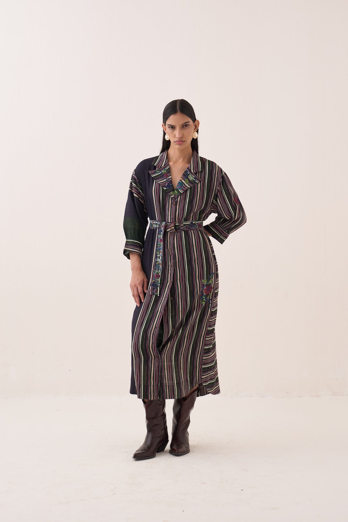 Rekha Blue Wrap Trench - view 1