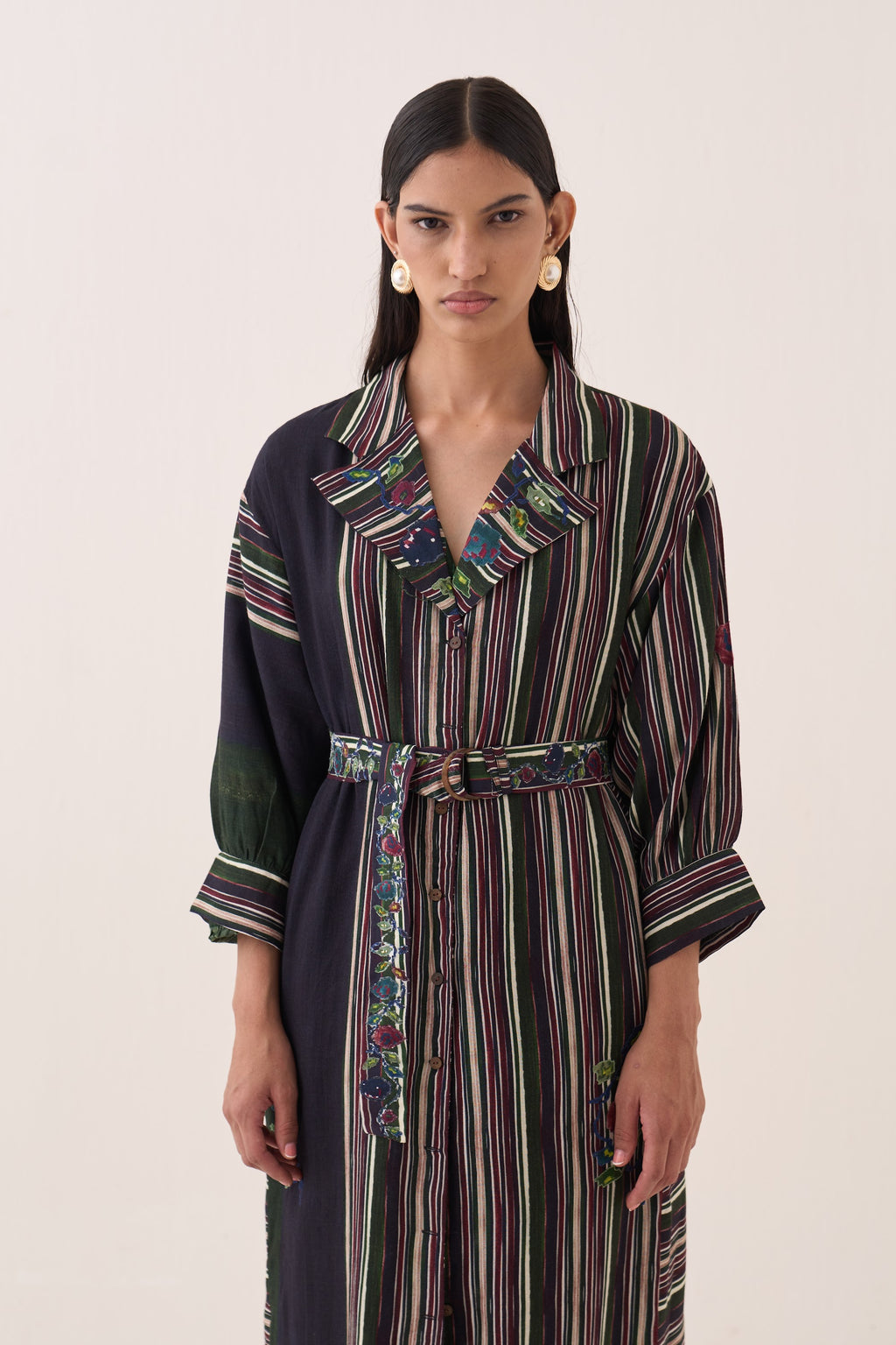 Rekha Blue Wrap Trench - view 3