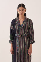 Rekha Blue Wrap Trench - view 3