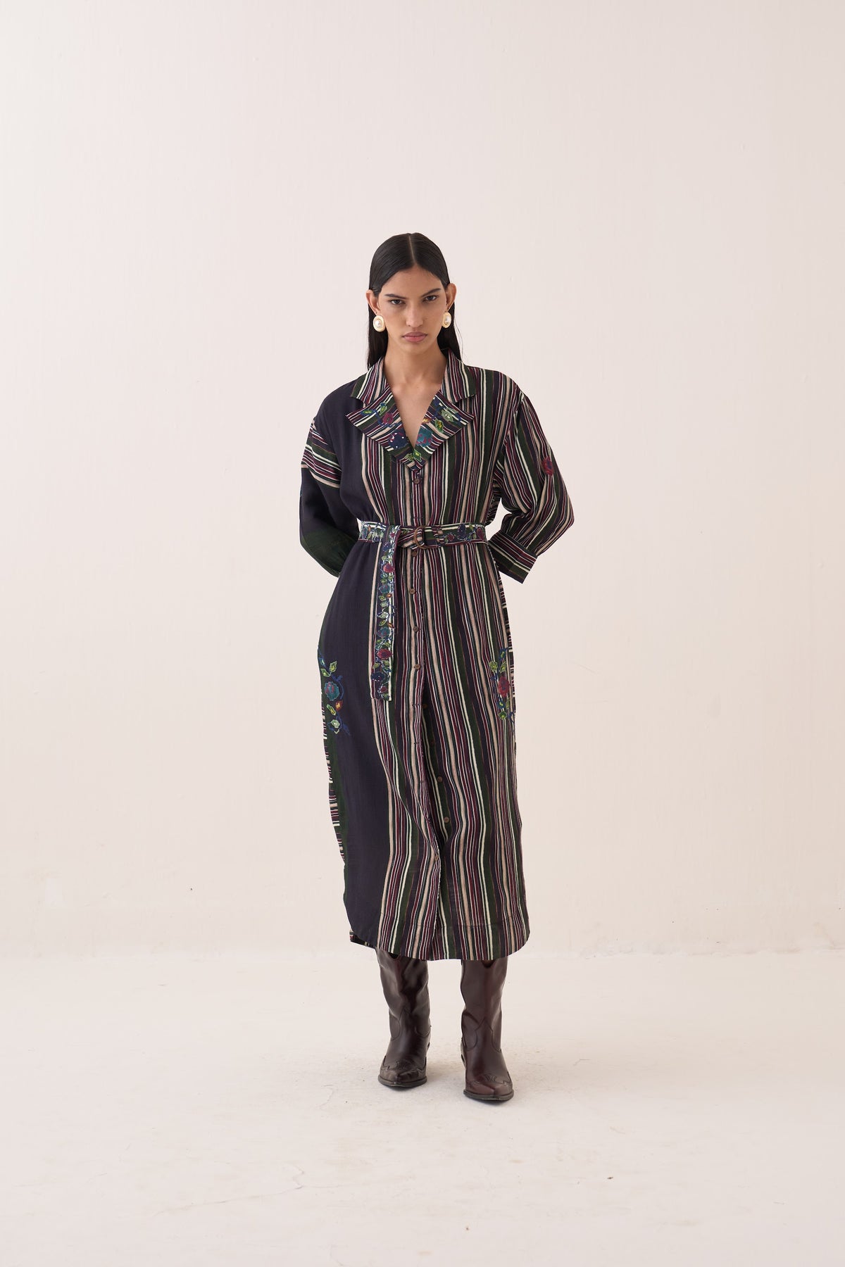 Rekha Blue Wrap Trench - view 2