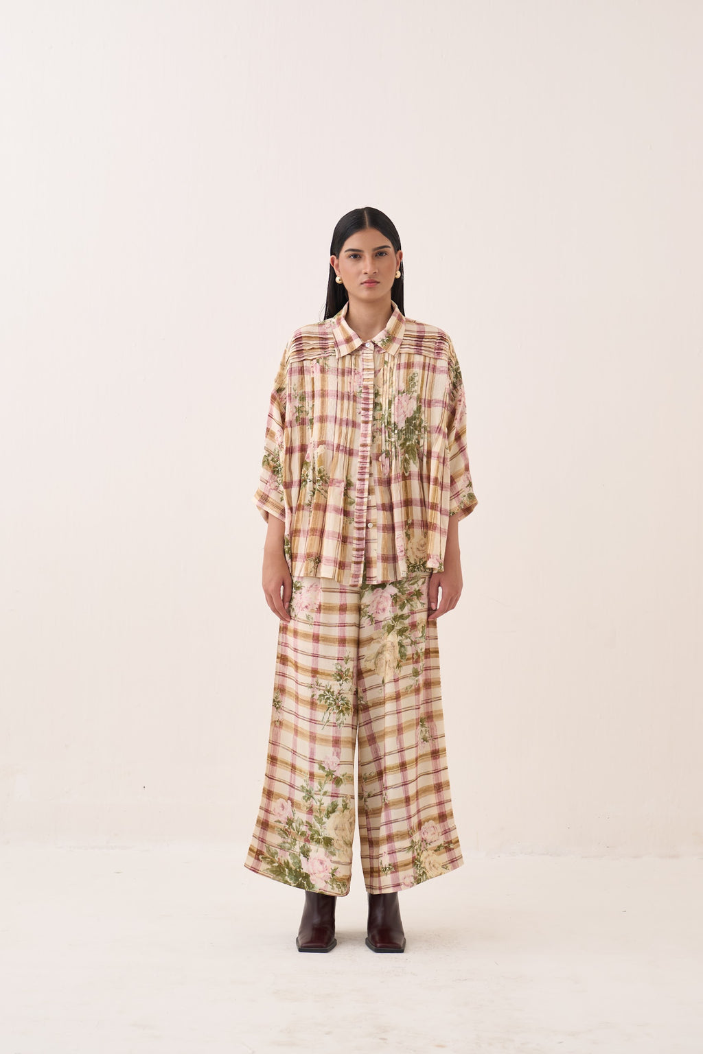 Jaali Rose Pintuck Shirt Set - view 2