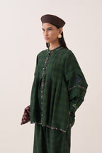 Gingham Green Pintuck Top - view 6