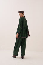 Gingham Green Barrel Pants - view 5