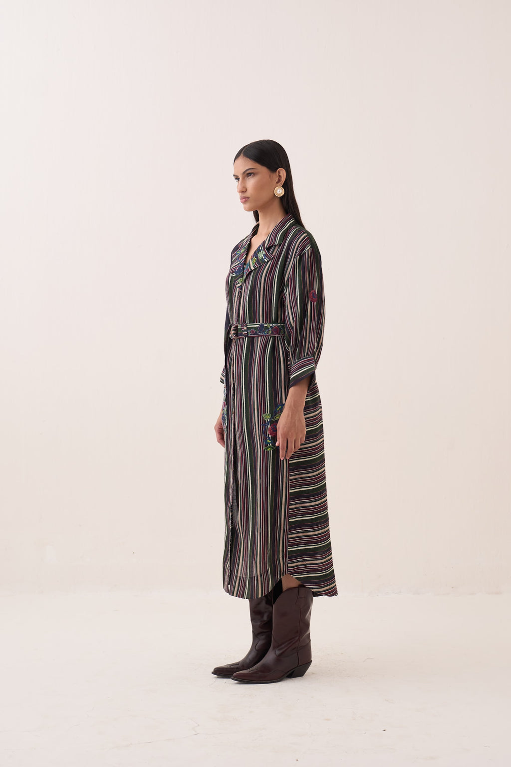 Rekha Blue Wrap Trench - view 5
