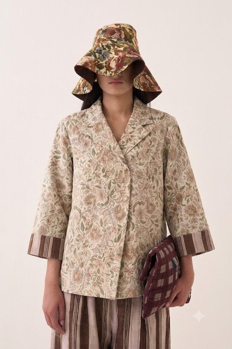 Gulzar Psyflora Tie Knot Shirt Set - view 4