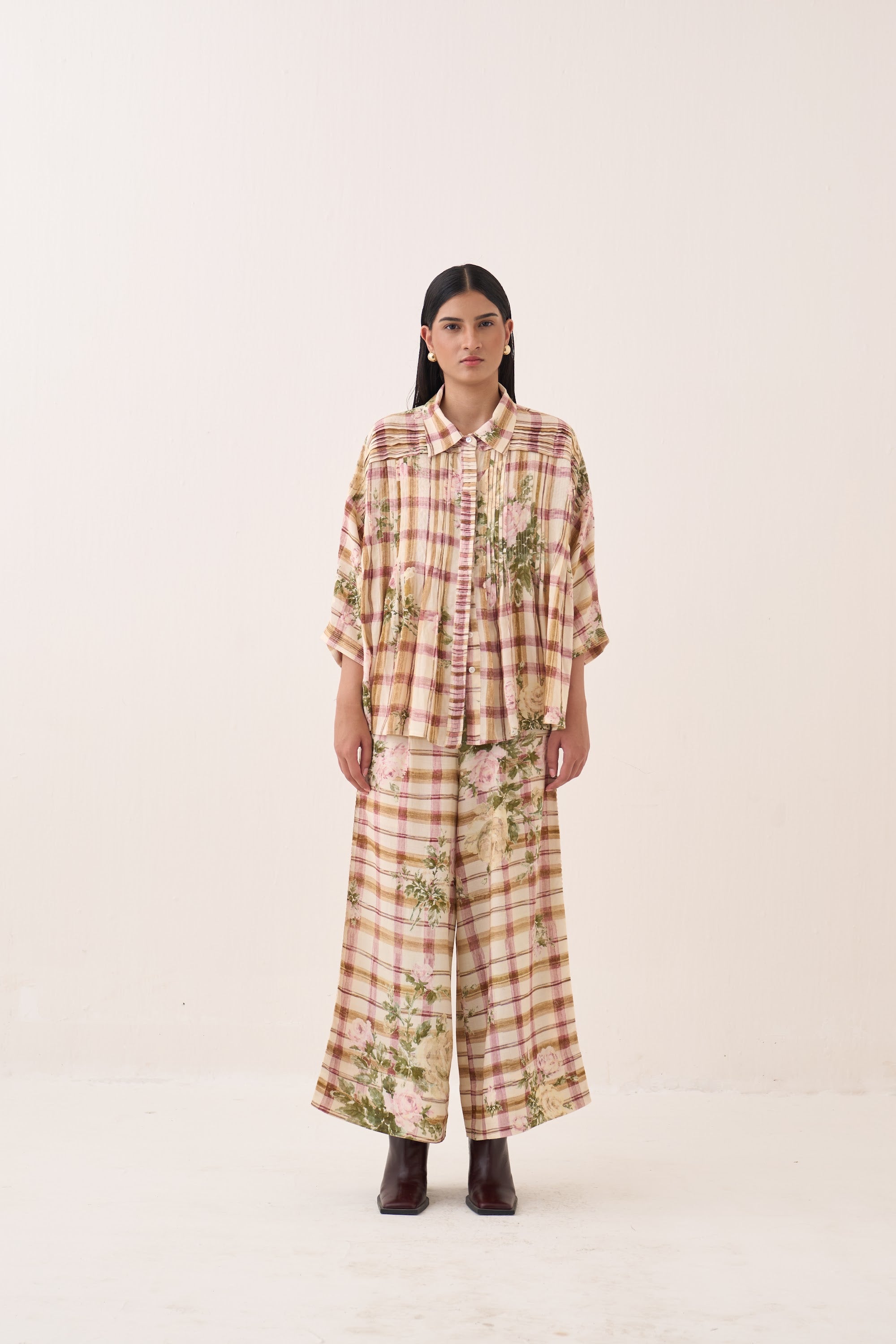 Jaali Rose Pintuck Shirt - view 3