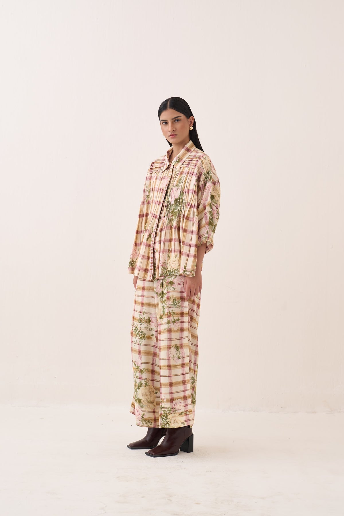 Jaali Rose Pintuck Shirt Set - view 1
