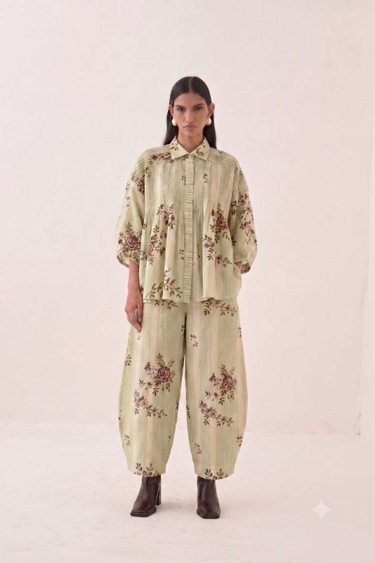 Bagiya Floral Pintuck Top Set - view 1