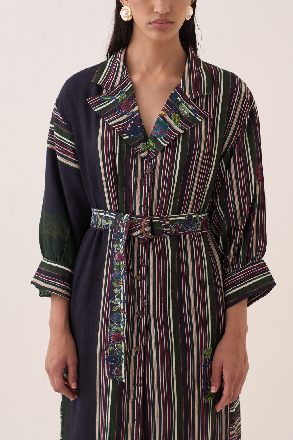 Rekha Blue Wrap Trench - view 7