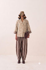 Gulzar Psyflora Tie Knot Shirt Set