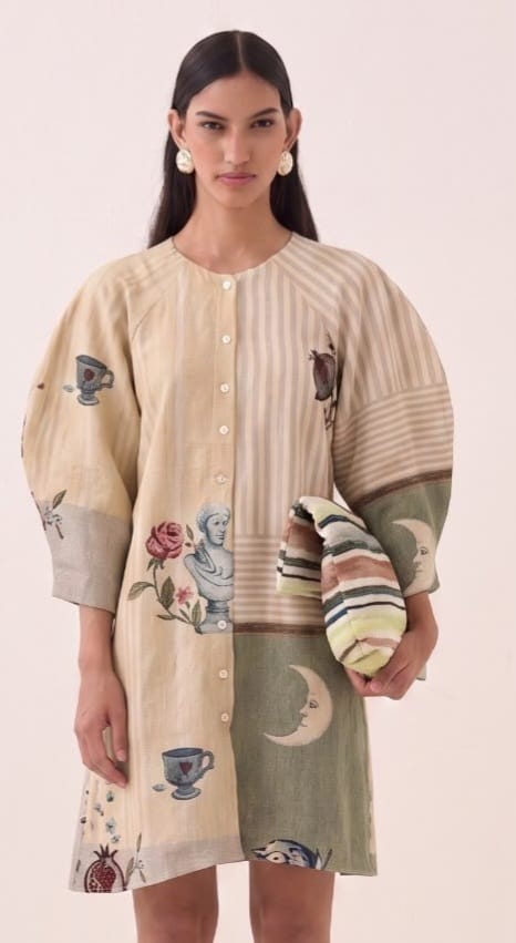Nakshatra Bubble Sleeve Dress - view 2