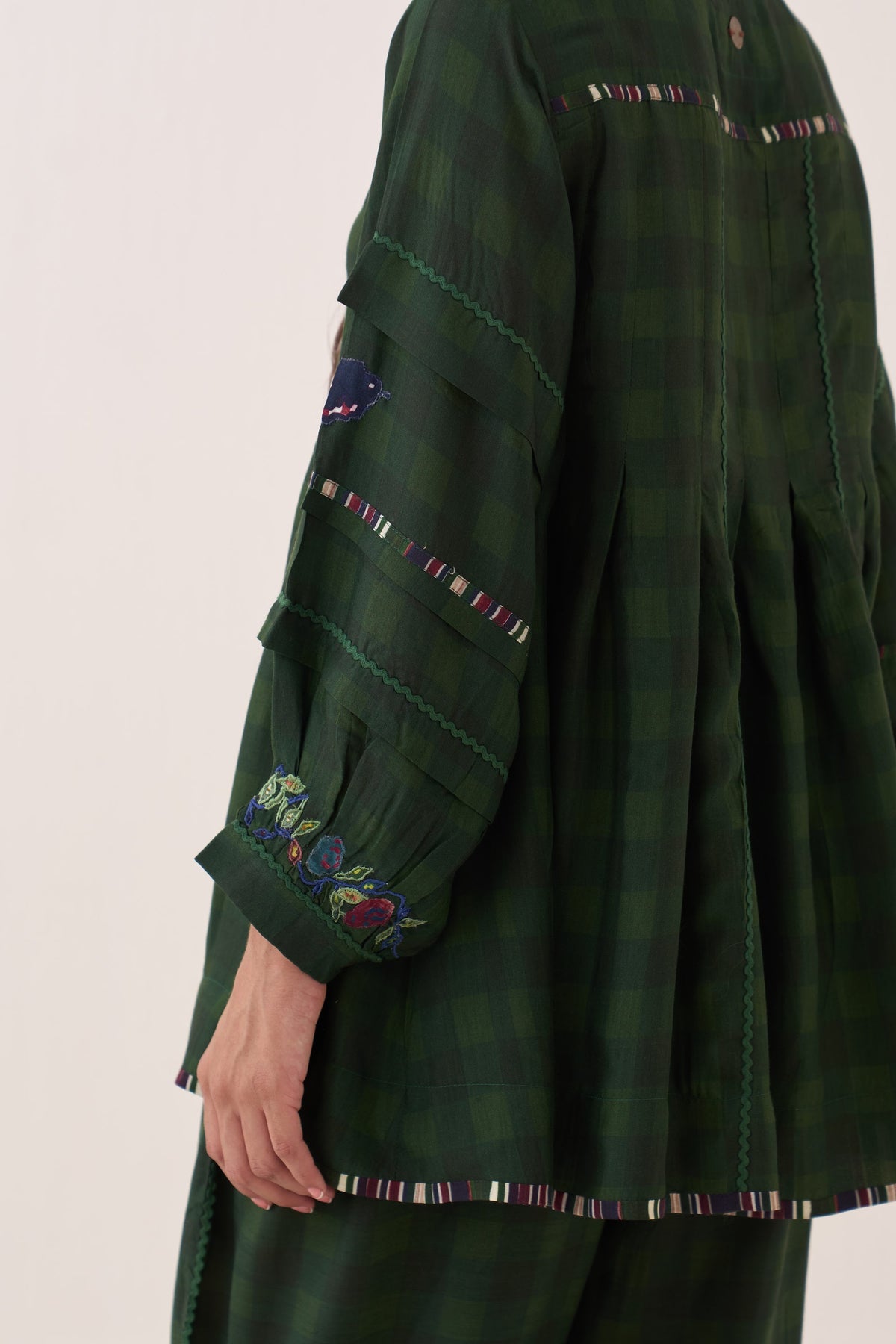 Gingham Green Pintuck Top Set - view 7