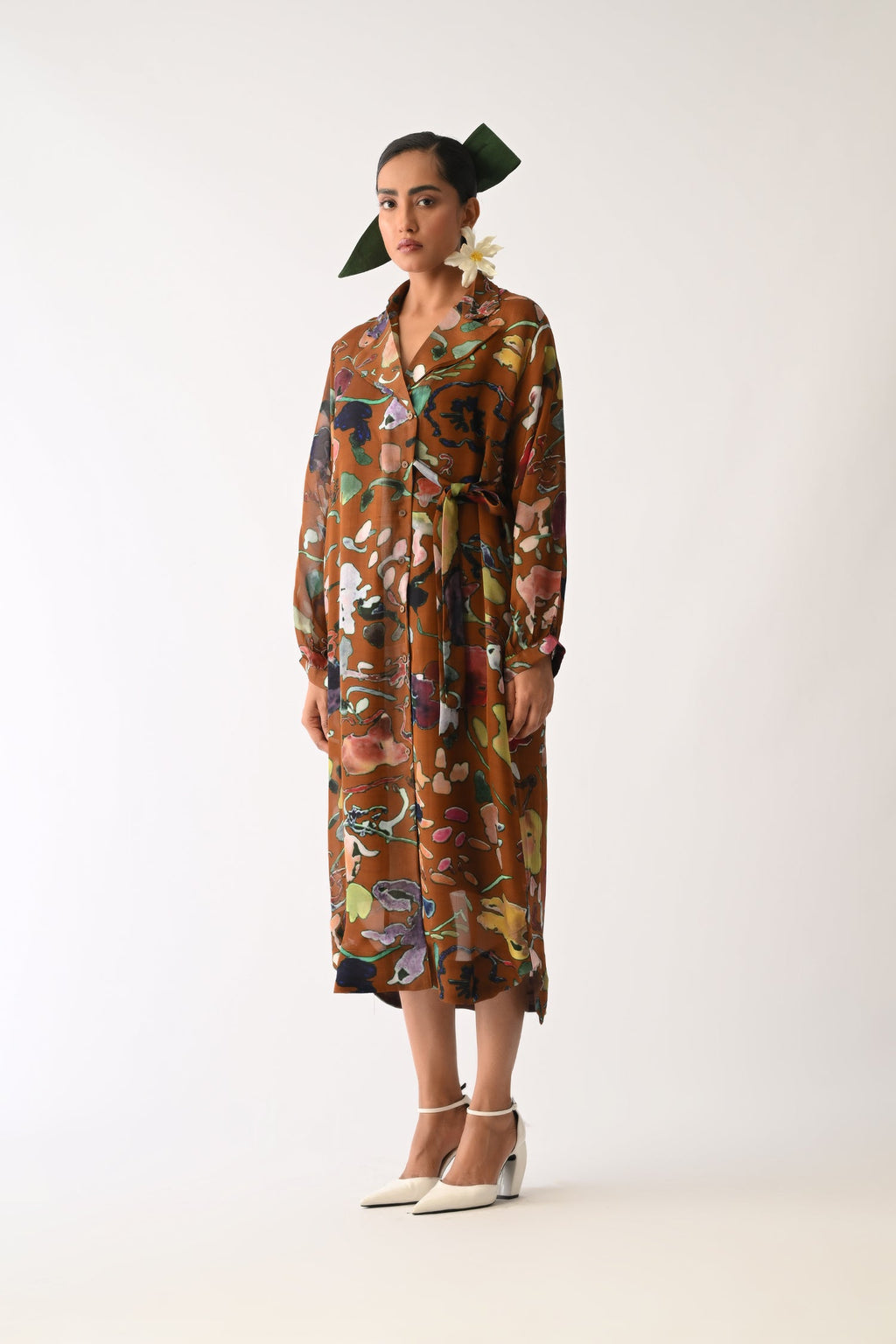 Luminia Brown Wrap Dress
