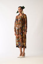 Luminia Brown Wrap Dress