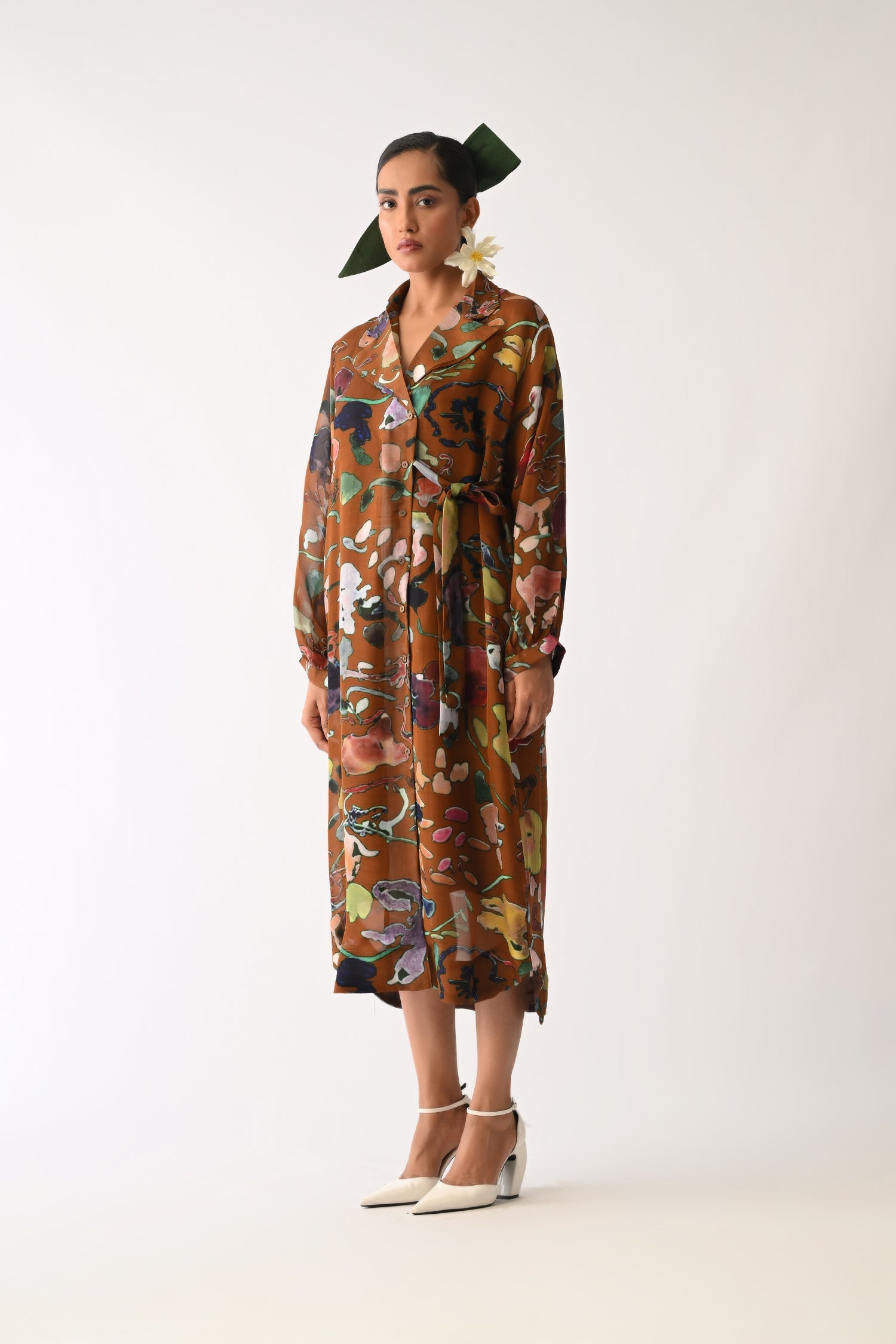 Luminia Brown Wrap Dress