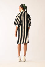 Revolt B&W Beach Appliqué Dress