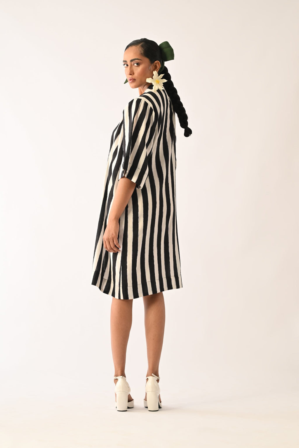Revolt B&W Beach Appliqué Dress