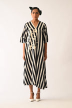 Revolt B&W Mayflower Appliqué Dress