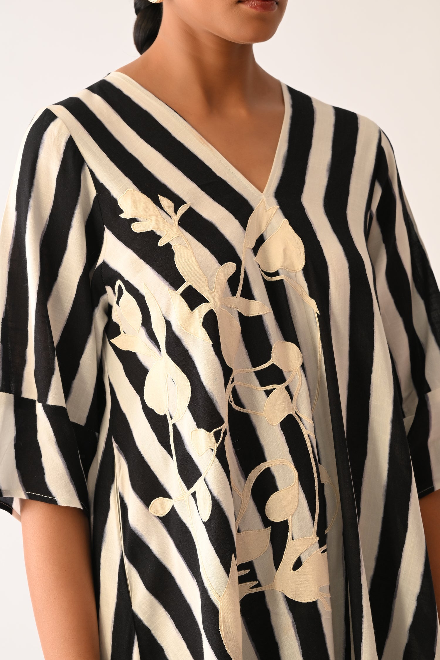 Revolt B&W Mayflower Appliqué Dress