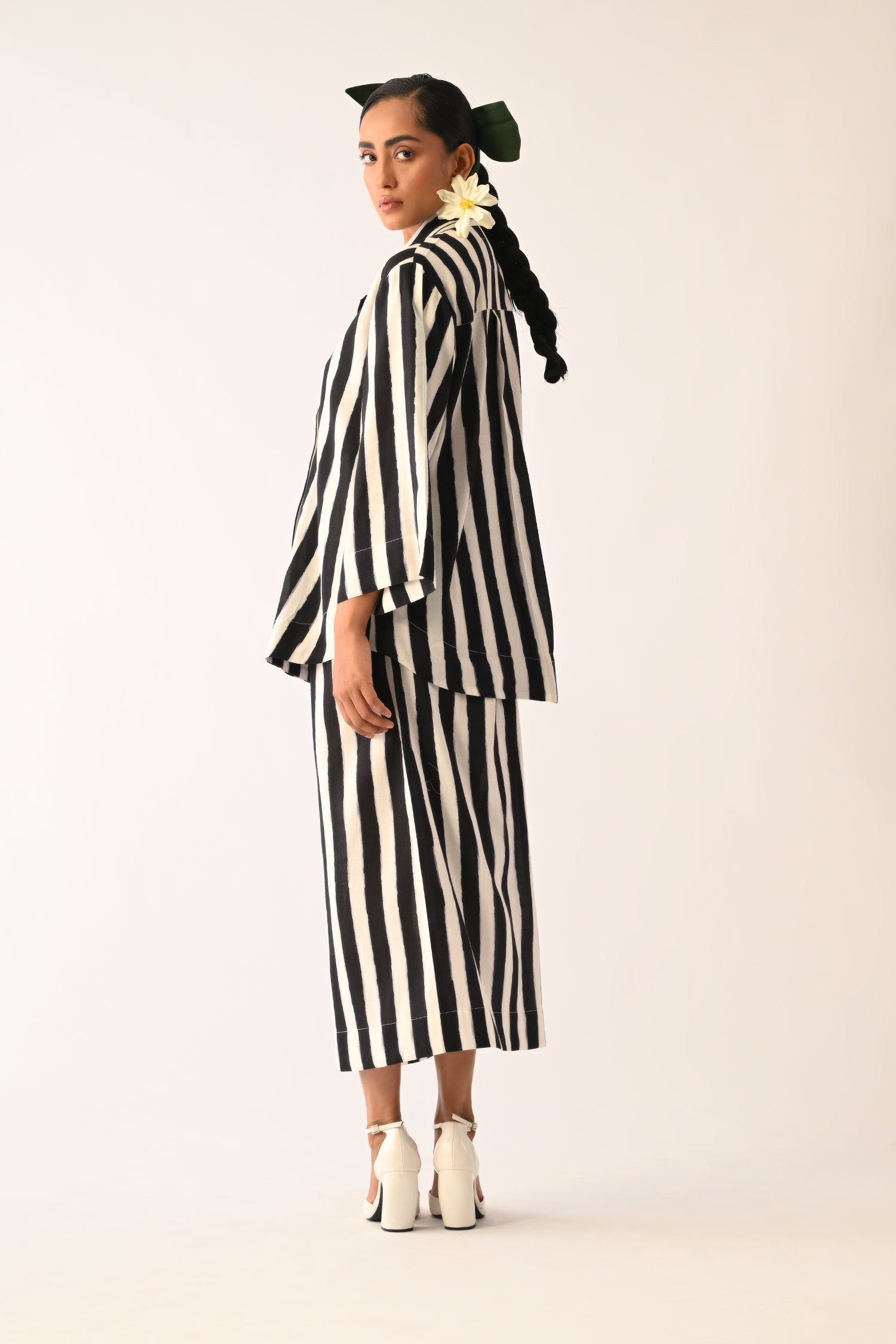 Revolt B&W Psyflora Appliqué Jacket