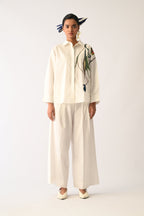 Botanica Ivory Sky Appliqué Shirt Set