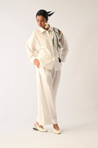 Botanica Ivory Sky Appliqué Shirt Set