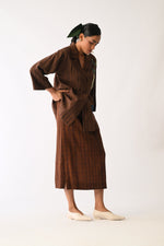 Brown Psyflora Appliqué Shirt Set