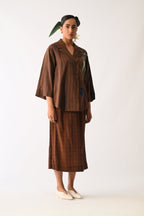 Brown Psyflora Appliqué Shirt