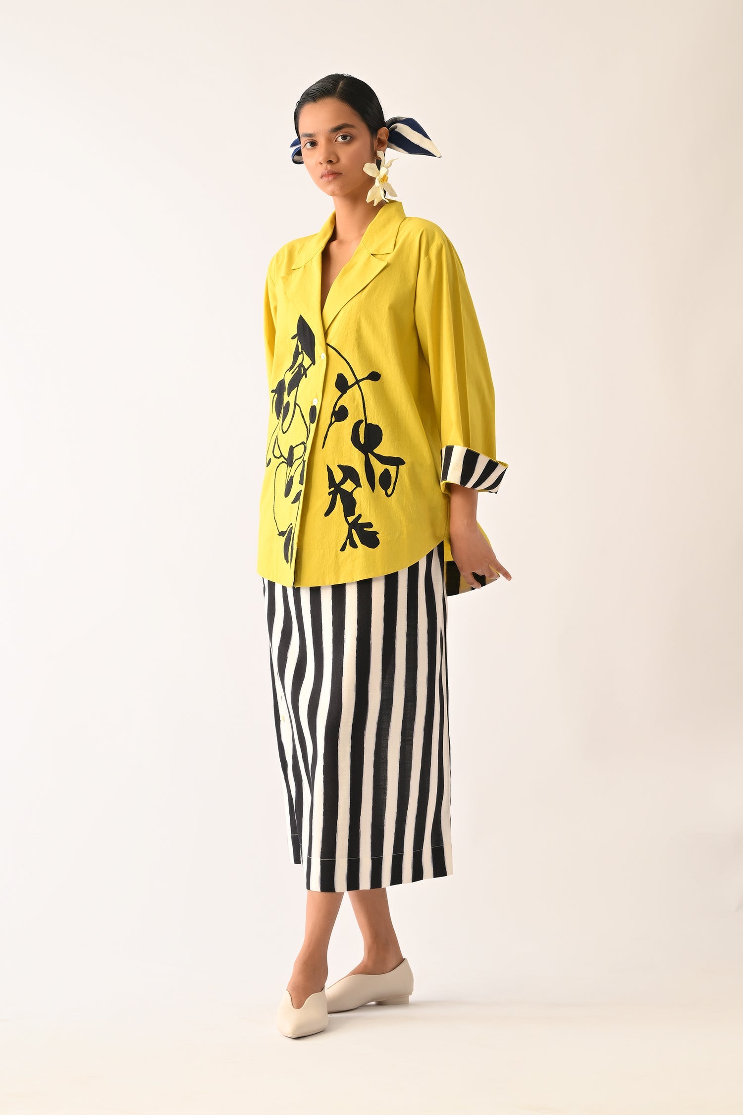 Mono Citrus Psyflora Appliqué Skirt Set